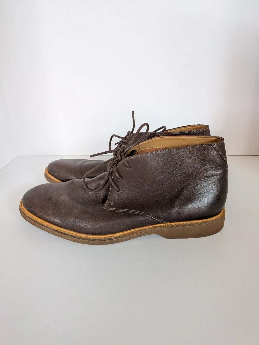 Clarks Men's Atticus Dark Brown Leather Chukka Boots Size 10.5 M